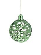 Ёлочные игрушки «Эстер», снежинки, шары новогодние, набор 6 шт., d=8 см, зелёный - Фото 5