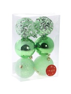 Ёлочные игрушки «Эстер», снежинки, шары новогодние, набор 6 шт., d=8 см, зелёный - Фото 7