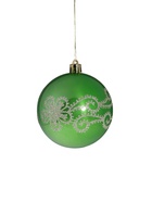 Ёлочные игрушки «Эстер», шары новогодние, набор d=8 см, 6 шт., узор, зелёный - Фото 3