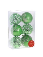 Ёлочные игрушки «Эстер», шары новогодние, набор d=8 см, 6 шт., узор, зелёный - Фото 5