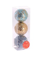 Ёлочные игрушки «Мадлен» веточки, шары новогодние, набор d=8 см, 3 шт., МИКС 9510533