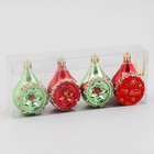 Елочные игрушки 4 шт. «Фонарик Сказка» 5×8 см, зелёный/красный - Фото 2