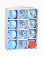 Ёлочные игрушки «Сказочные узоры», шары новогодние, d=6 см, набор 12 шт., орбита, голубой - Фото 8