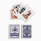 Карты игральные бумажные Wild King, 55 шт, 280 г/м2, синие, 6.3 х 8.8 см - фото 1193419