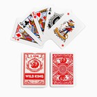 Карты игральные бумажные Wild King, 55 шт, 280 г/м2, красные, 6.3 х 8.8 см - фото 1193422