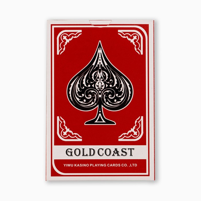 Карты игральные бумажные Gold Coast, 55 шт, 260 г/м2, красные, 5.7 х 8.7 см