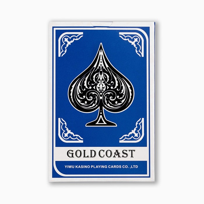 Карты игральные бумажные Gold Coast, 55 шт, 260 г/м2, синие, 5.7 х 8.7 см