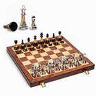 Шахматы сувенирные "Нефрит", деревянная доска 45 х 45 см, металлические фигуры - фото 319603377