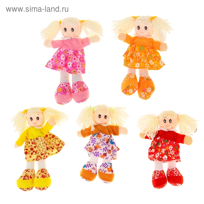 Мягкая игрушка кукла, платье ботинки цветные, цвета МИКС - Фото 1