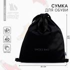 Мешок для обуви, чёрный, (текстиль) 30×40 см - Фото 1