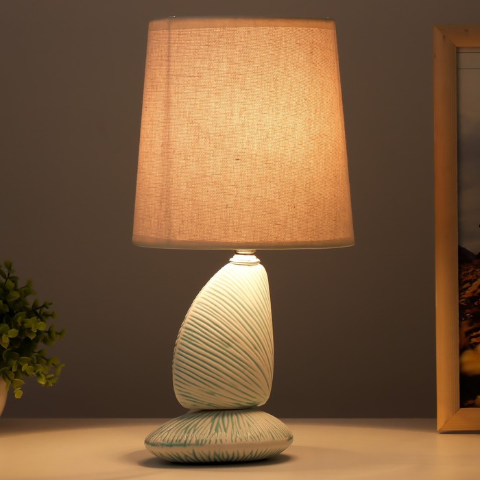 Настольная лампа "Парма" E14 40Вт бирюзовый 15,5х15,5х32 см