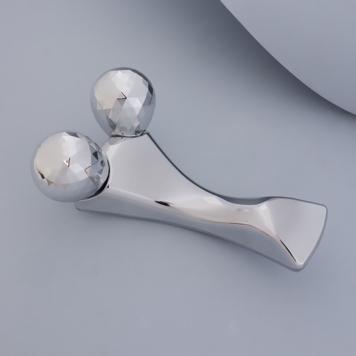 Массажёр, универсальный «3D», 2 ролика, 16 × 9,5 × 6 см, пакет, цвет серебристый 36780