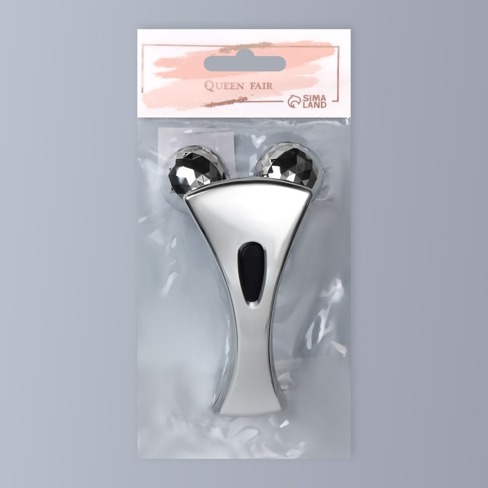 Массажёр, универсальный «3D», 2 ролика, 16 × 9,5 × 6 см, пакет, цвет серебристый 36780