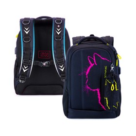 Рюкзак школьный SkyName + пенал, 38 х 28 х 16 см, эргономичная спинка