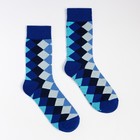 Носки "Ромбы", цвет синий, размер 25-27 - фото 319604226