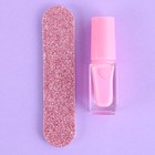 Детский лак для ногтей с пилочкой, светло-розовый - Фото 1