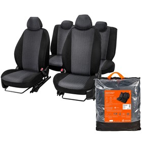 

Авточехлы Airline «Оптима», для Лада 2110/Priora седан, задняя спинка 1/2, жаккард, черные