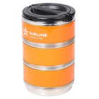 Термос Airline, ланч-бокс для еды с ручкой, нержавеющая сталь 304, 3 контейнера, 2.1 л - Фото 2