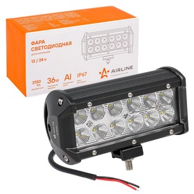 Фара светодиодная двухрядная Airlin, 12 LED, рассеянный свет, 36W, 165х78х65, 12/24V