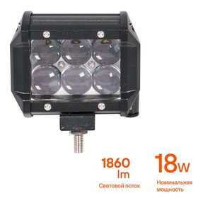 

Фара светодиодная двухрядная Airline, 6 LED, 4D линза, 18W, 98х78х65, 12/24V