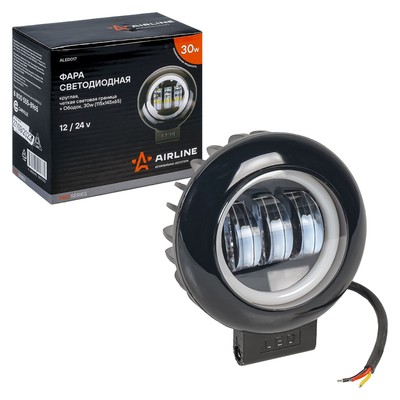 Фара светодиодная круглая Airline PRO, четкая световая граница, 30W, 115×145×65, 12/24V