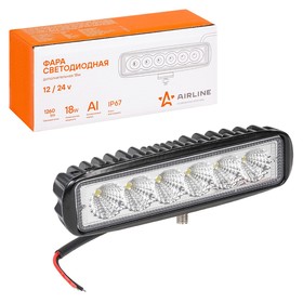 Фара светодиодная прямоугольная Airline, 6 LED, рассеянный свет, 18W, 157х42х40, 12/24V