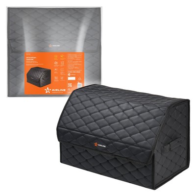 Органайзер-саквояж в багажник Airline, 55×30×35 см, стёганный ромб, черный