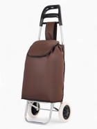 Сумка-тележка хозяйственная на шнуре, 28×18×94 см, коричневая - Фото 2