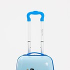 Чемодан детский 16", отдел на молнии, 4 колеса, цвет голубой - фото 24427360
