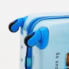 Чемодан детский 16", отдел на молнии, 4 колеса, цвет голубой - фото 24427361