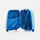 Чемодан детский 16", отдел на молнии, 4 колеса, цвет голубой - фото 24427362