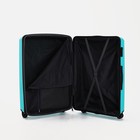 Чемодан большой 28", отдел на молнии, кодовый замок, цвет бирюзовый - фото 24441959