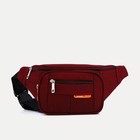 Поясная сумка на молнии, 3 наружных кармана, цвет бордовый - фото 319605092