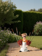 Садовая фигура - подставка для шампуров из полистоуна «Шашлычник», 55×44 см - Фото 1