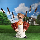 Садовая фигура - подставка для шампуров из полистоуна «Шашлычник», 55×44 см - Фото 2