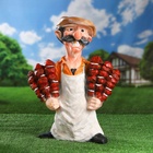 Садовая фигура - подставка для шампуров из полистоуна «Шашлычник», 55×44 см - Фото 3