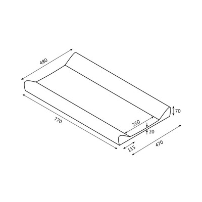 Доска пеленальная для кроваток Polini kids «Звездное сияние», белый-серый