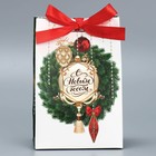 Пакет подарочный с лентой «Новогоднее настроение», 13 × 19 × 9 см - Фото 4
