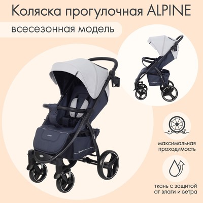 Коляска прогулочная детская Rant Basic Alpine, светло-серая