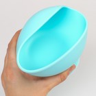 Тарелка детская на присоске, ложка, из силикона, голубой - Фото 8