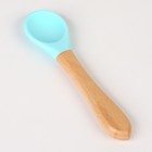 Тарелка детская на присоске, ложка, из силикона, голубой - Фото 9