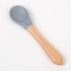 Детская посуда в наборе M&B: нагрудник, тарелка на присоске, ложка, силикон, серый - Фото 10