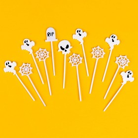 Шпажки «Хэллоуин», в наборе 12 штук, белая