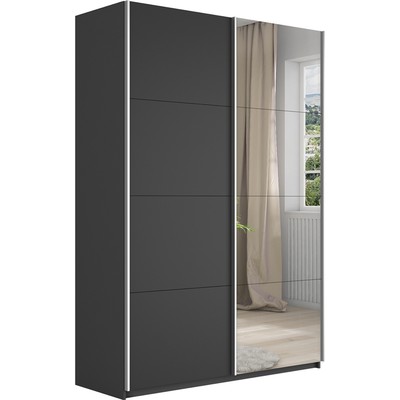 Шкаф-купе «Прайм», 1600×570×2300 мм, 2-х дверный, ЛДСП / зеркало, цвет серый диамант