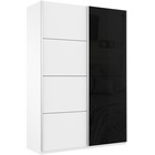 Шкаф-купе «Прайм», 1200×570×2300 мм, ЛДСП / чёрное стекло, цвет белый снег - Фото 1