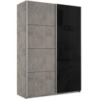 Шкаф-купе «Прайм», 1600×570×2300 мм, ЛДСП / чёрное стекло, цвет бетон - Фото 1