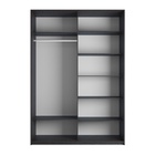 Шкаф-купе «Прайм», 1600×570×2300 мм, ЛДСП / чёрное стекло, цвет венге - Фото 2