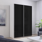 Шкаф-купе «Прайм», 1200×570×2300 мм, чёрное стекло, цвет белый снег - Фото 1