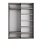 Шкаф-купе «Прайм», 1600×570×2300 мм, чёрное стекло, цвет бетон - Фото 2