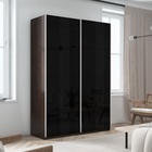 Шкаф-купе «Прайм», 1600×570×2300 мм, чёрное стекло, цвет венге - Фото 1